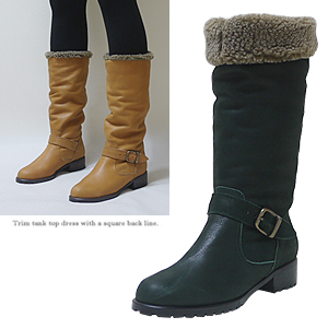 3693 soft leather fur boots