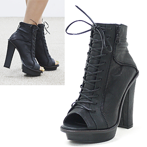 3796 Lace-up open-toe Ankle boots